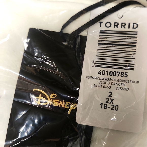 ❤️NWT VINTAGE TORRIID - MICKEY MINNIE MOUSE POLO JERSEY SHIRT - FOXY AMERICANA - Picture 5 of 15